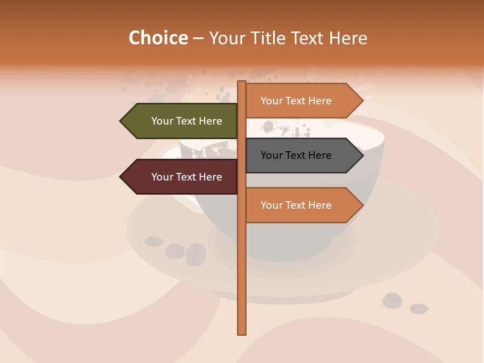 A Cup Of Coffee On A Saucer With Coffee Beans PowerPoint Template