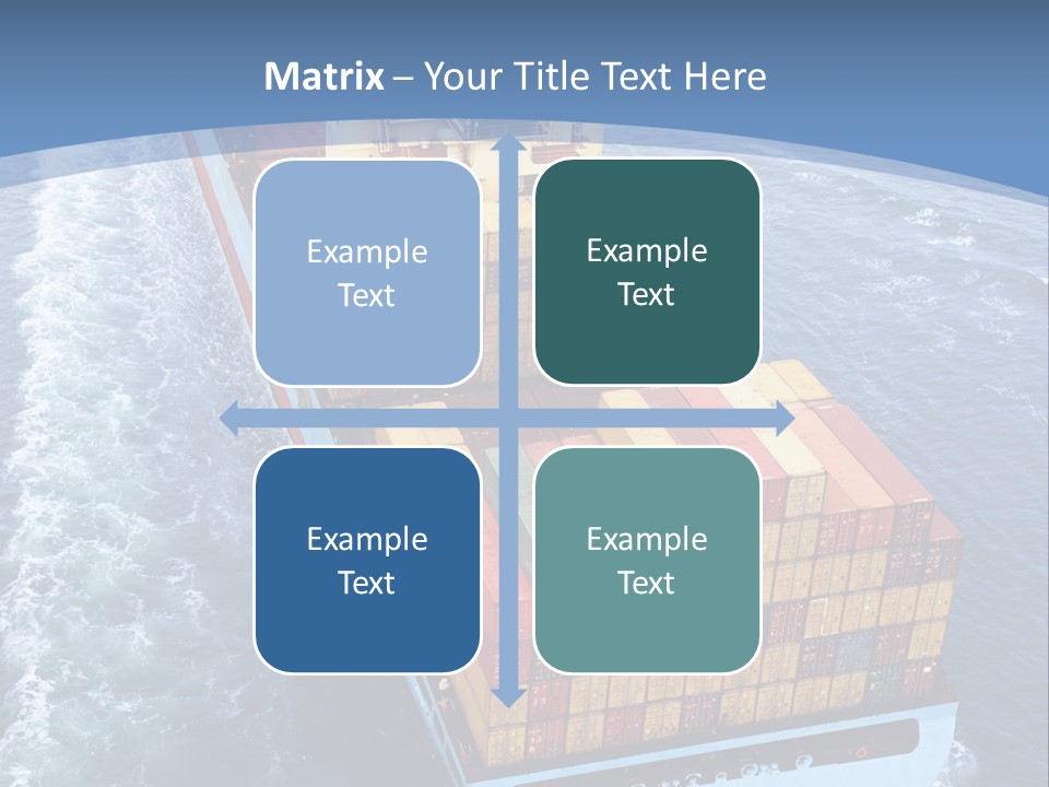 A Large Container Ship In The Ocean With A Blue Background PowerPoint Template