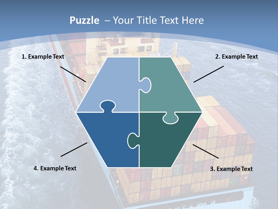 A Large Container Ship In The Ocean With A Blue Background PowerPoint Template