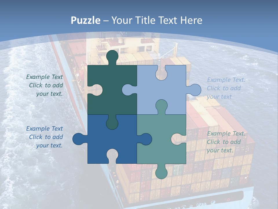 A Large Container Ship In The Ocean With A Blue Background PowerPoint Template
