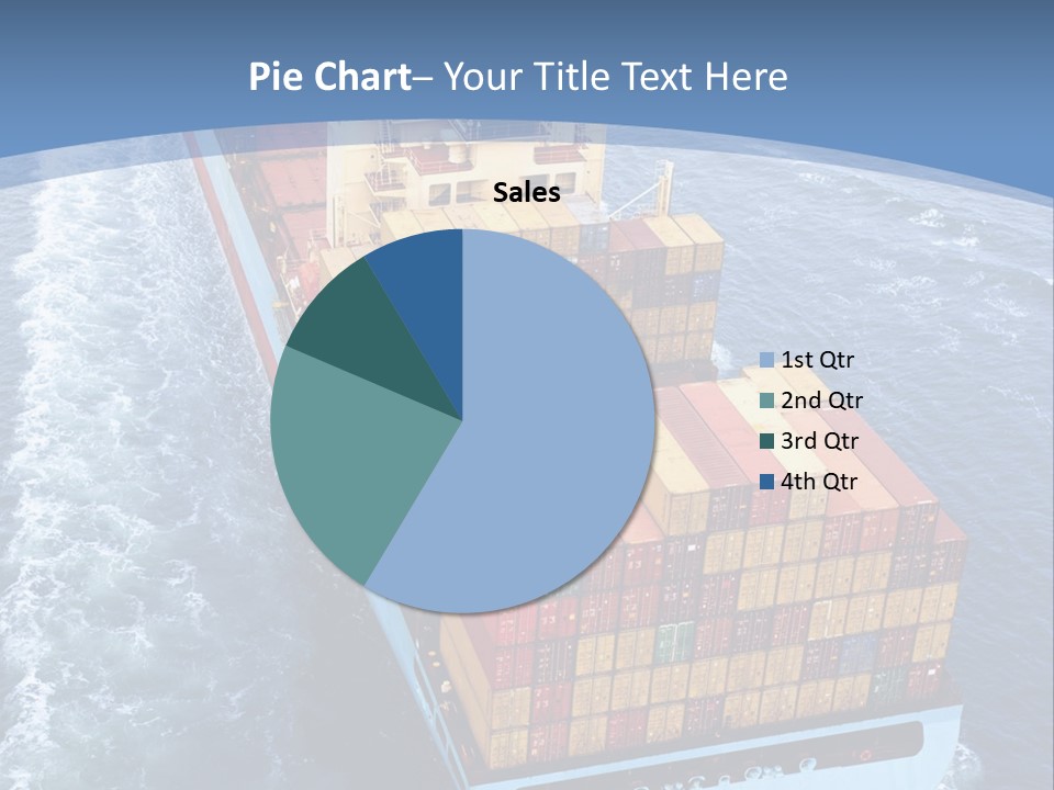A Large Container Ship In The Ocean With A Blue Background PowerPoint Template