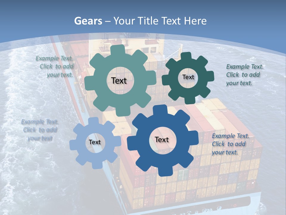 A Large Container Ship In The Ocean With A Blue Background PowerPoint Template