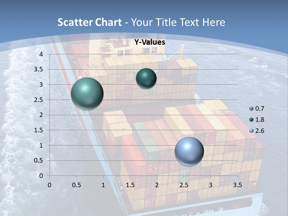 A Large Container Ship In The Ocean With A Blue Background PowerPoint Template