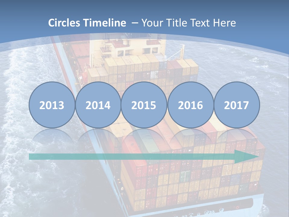 A Large Container Ship In The Ocean With A Blue Background PowerPoint Template