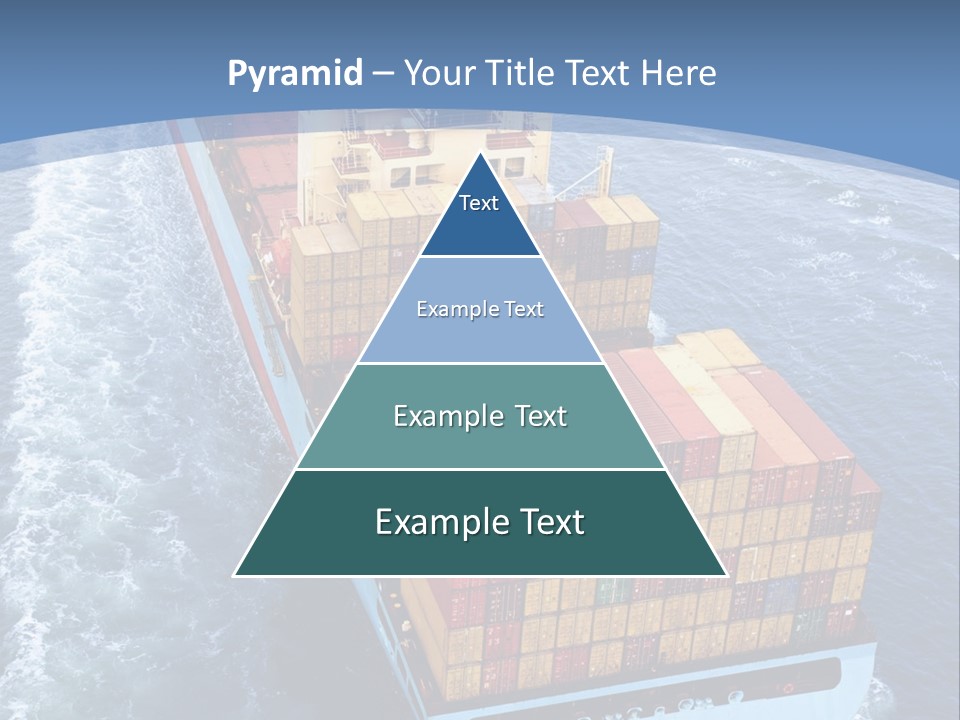 A Large Container Ship In The Ocean With A Blue Background PowerPoint Template