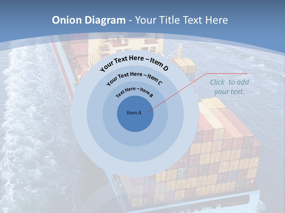 A Large Container Ship In The Ocean With A Blue Background PowerPoint Template