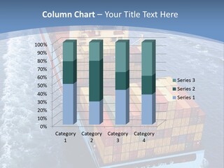 A Large Container Ship In The Ocean With A Blue Background PowerPoint Template