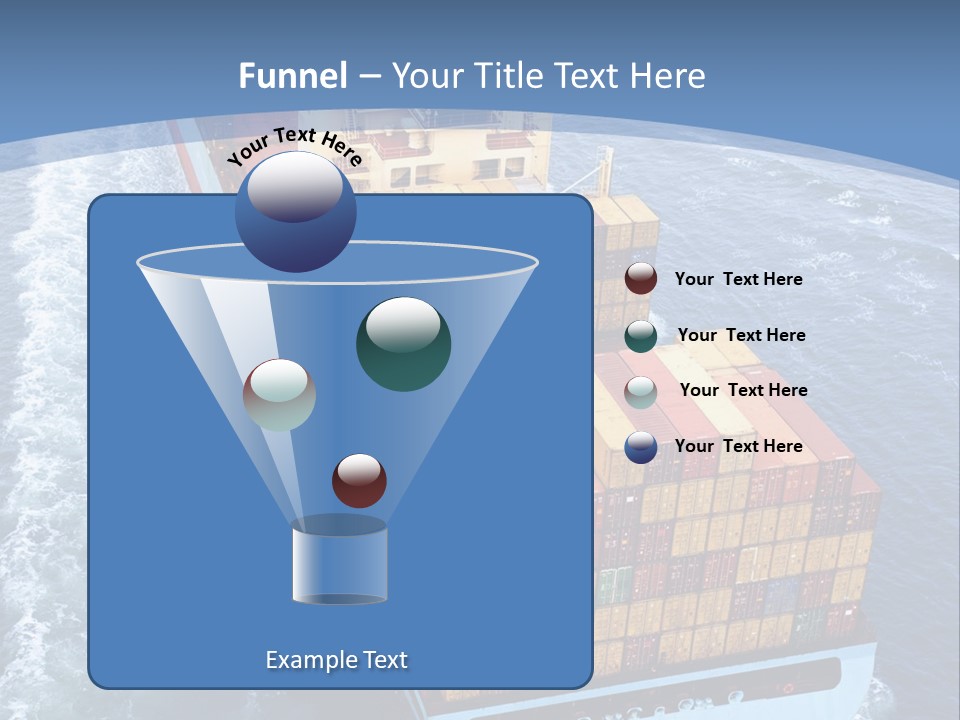 A Large Container Ship In The Ocean With A Blue Background PowerPoint Template