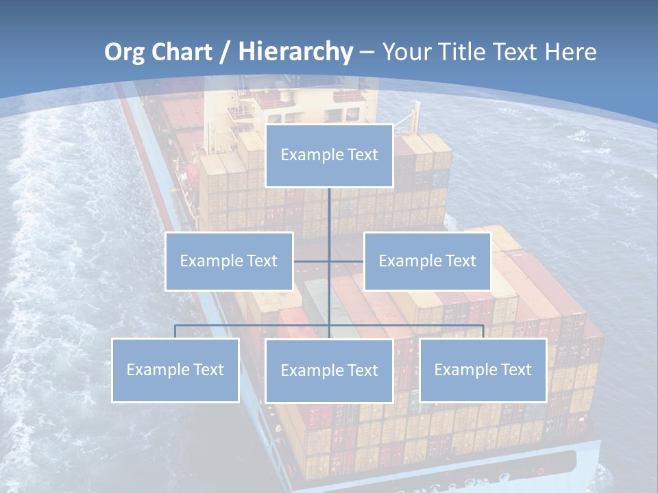 A Large Container Ship In The Ocean With A Blue Background PowerPoint Template