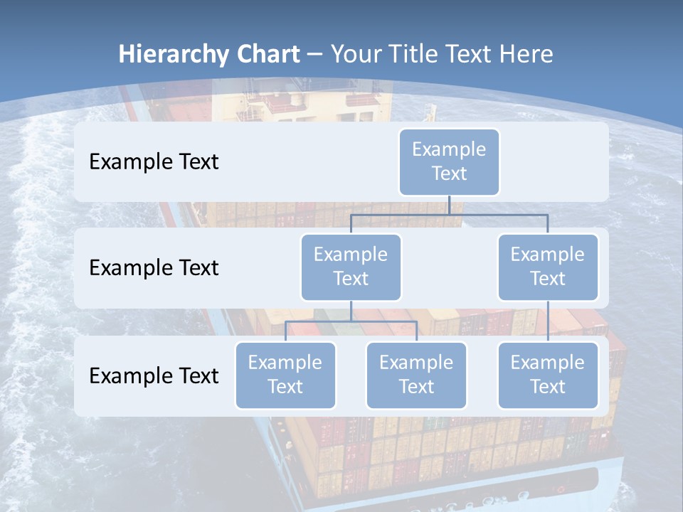 A Large Container Ship In The Ocean With A Blue Background PowerPoint Template