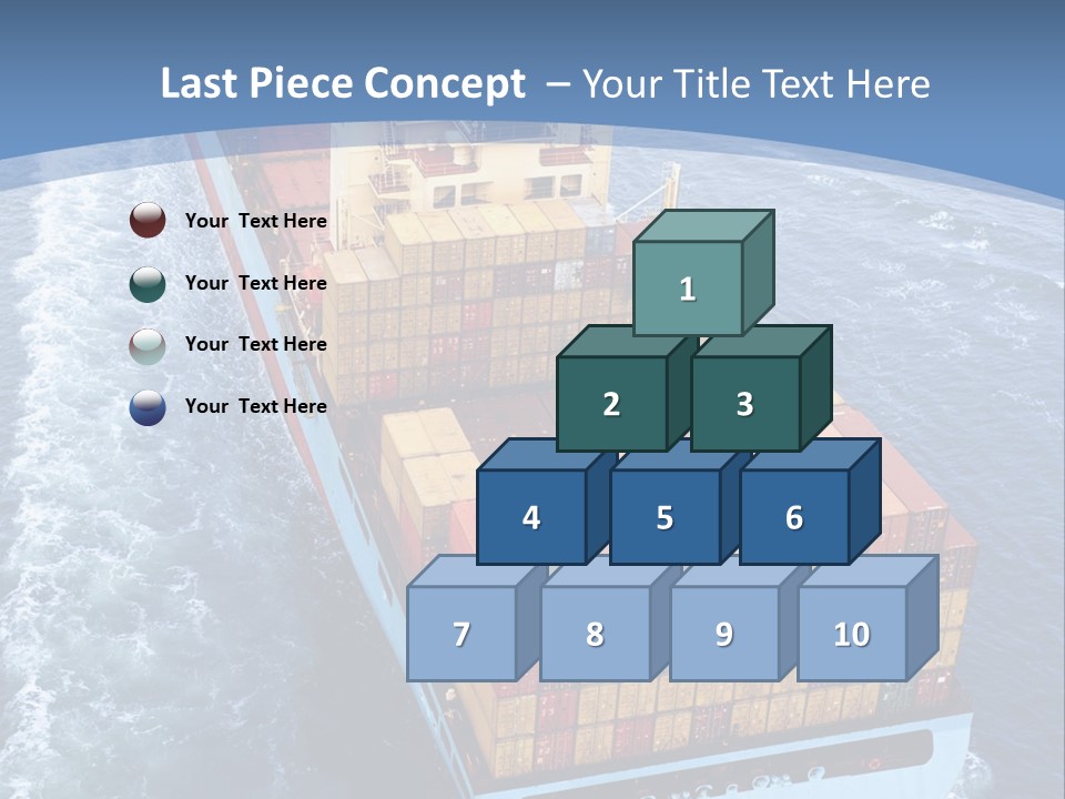 A Large Container Ship In The Ocean With A Blue Background PowerPoint Template
