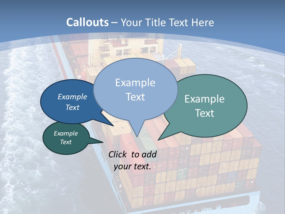 A Large Container Ship In The Ocean With A Blue Background PowerPoint Template