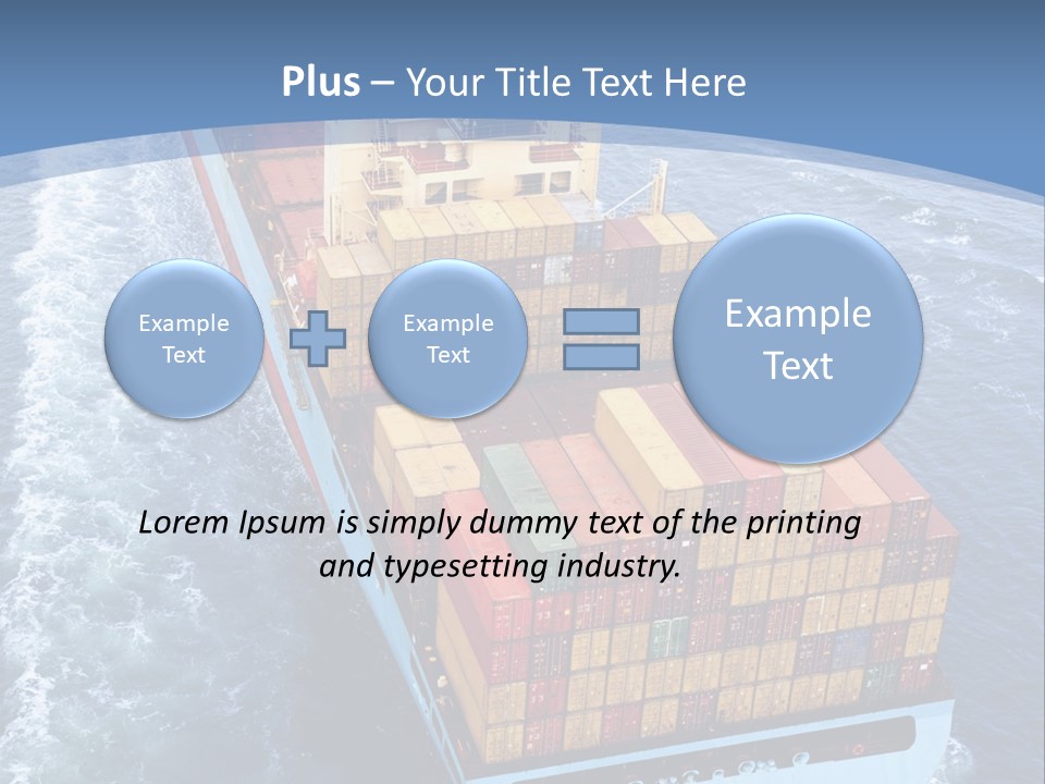 A Large Container Ship In The Ocean With A Blue Background PowerPoint Template