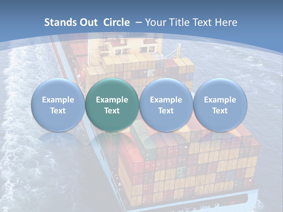 A Large Container Ship In The Ocean With A Blue Background PowerPoint Template