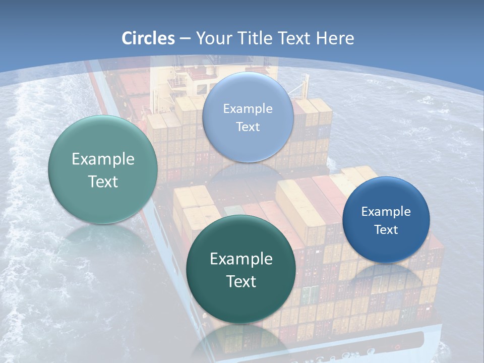 A Large Container Ship In The Ocean With A Blue Background PowerPoint Template