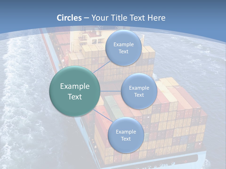 A Large Container Ship In The Ocean With A Blue Background PowerPoint Template