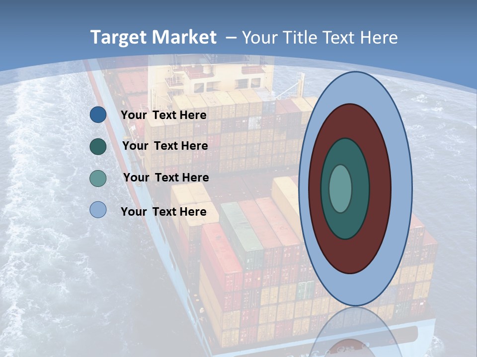 A Large Container Ship In The Ocean With A Blue Background PowerPoint Template