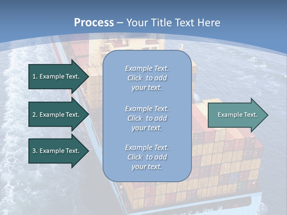 A Large Container Ship In The Ocean With A Blue Background PowerPoint Template