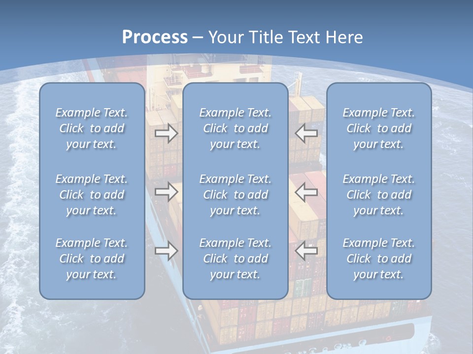 A Large Container Ship In The Ocean With A Blue Background PowerPoint Template
