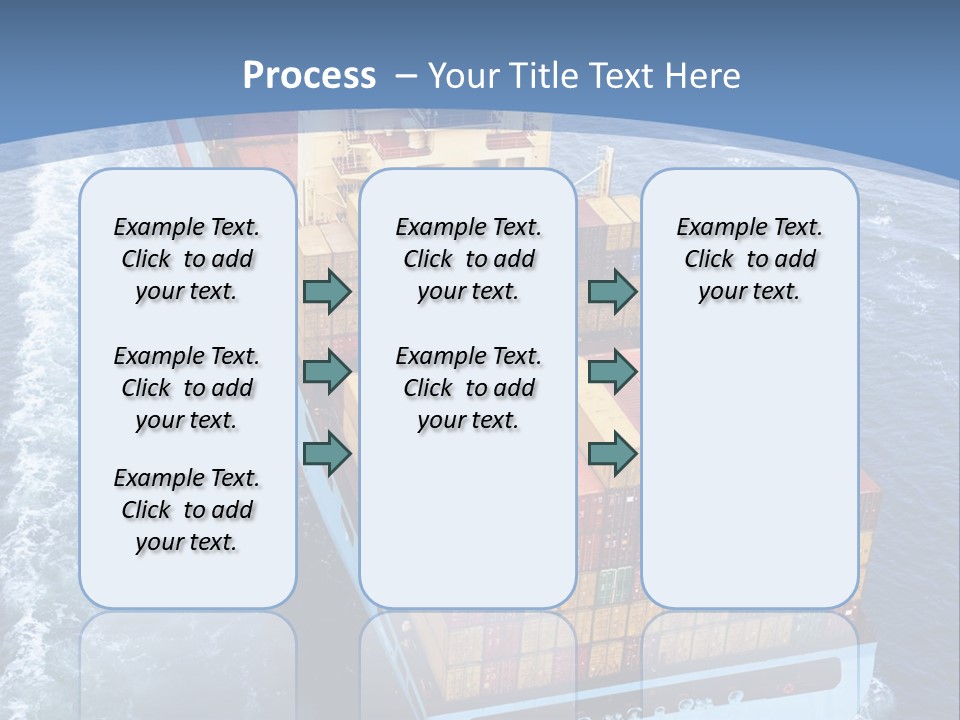 A Large Container Ship In The Ocean With A Blue Background PowerPoint Template