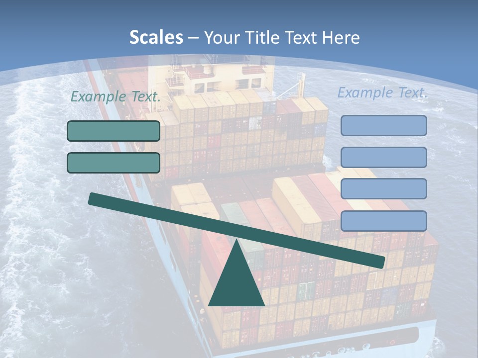 A Large Container Ship In The Ocean With A Blue Background PowerPoint Template