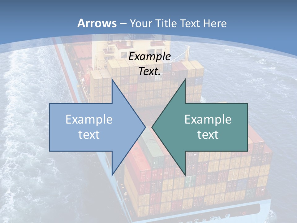 A Large Container Ship In The Ocean With A Blue Background PowerPoint Template