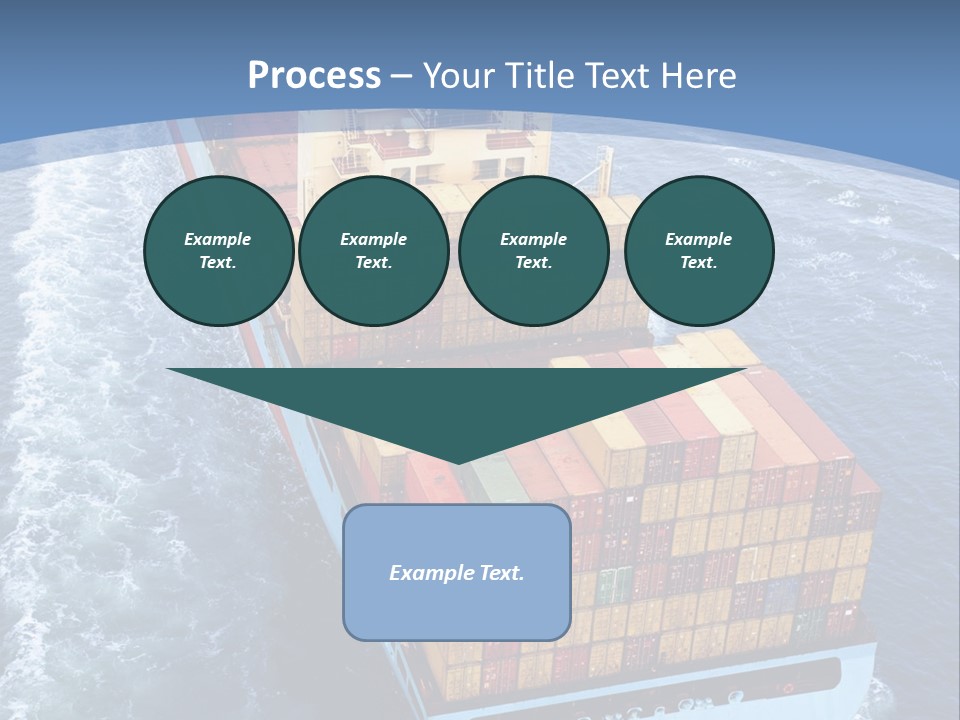 A Large Container Ship In The Ocean With A Blue Background PowerPoint Template