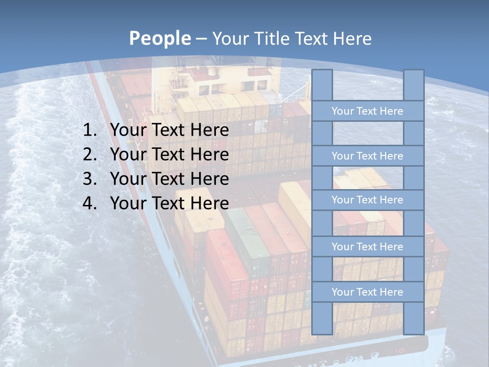 A Large Container Ship In The Ocean With A Blue Background PowerPoint Template