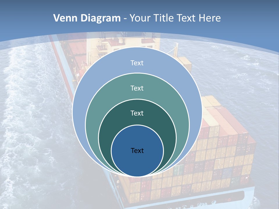 A Large Container Ship In The Ocean With A Blue Background PowerPoint Template