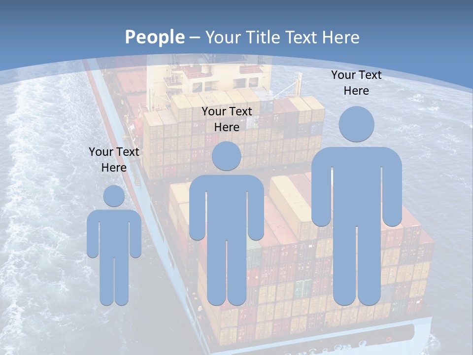 A Large Container Ship In The Ocean With A Blue Background PowerPoint Template
