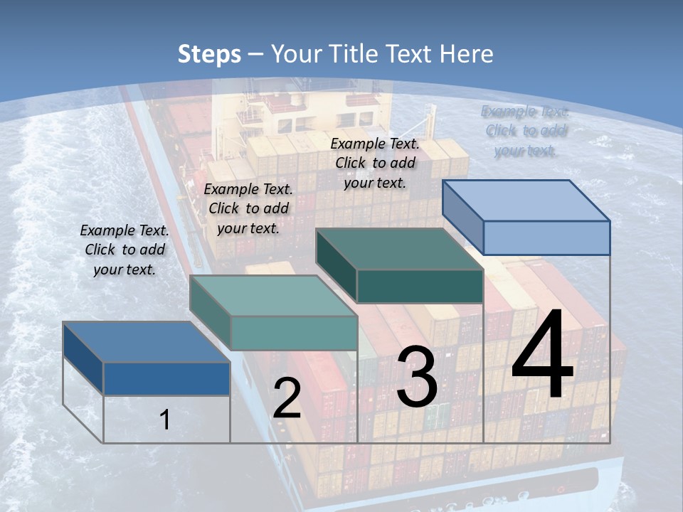 A Large Container Ship In The Ocean With A Blue Background PowerPoint Template
