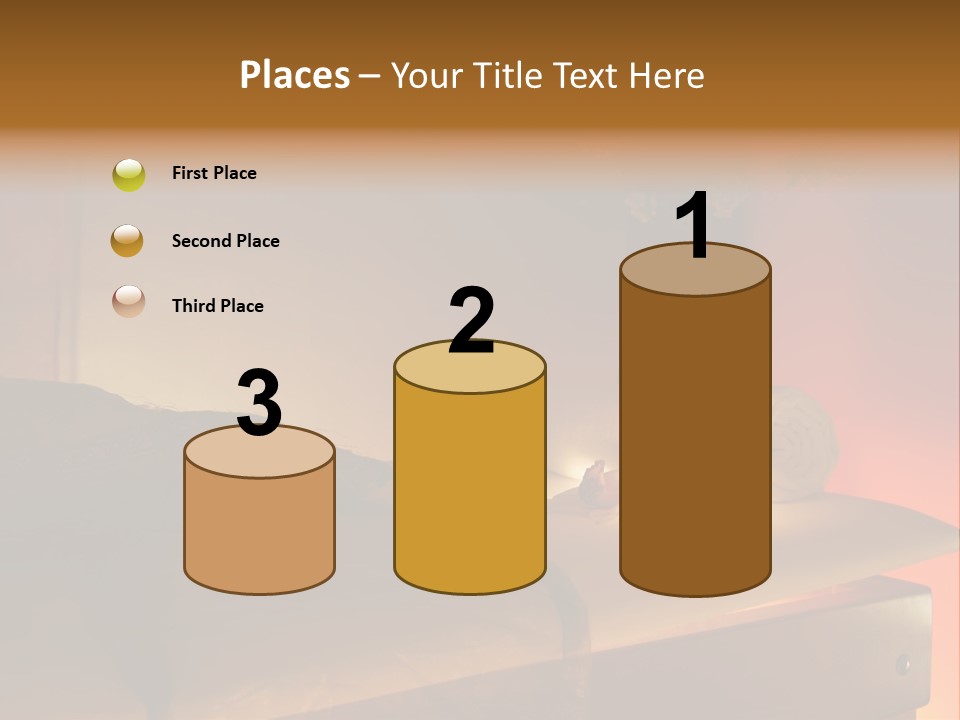 A Bed With A Pillow And A Candle On It PowerPoint Template