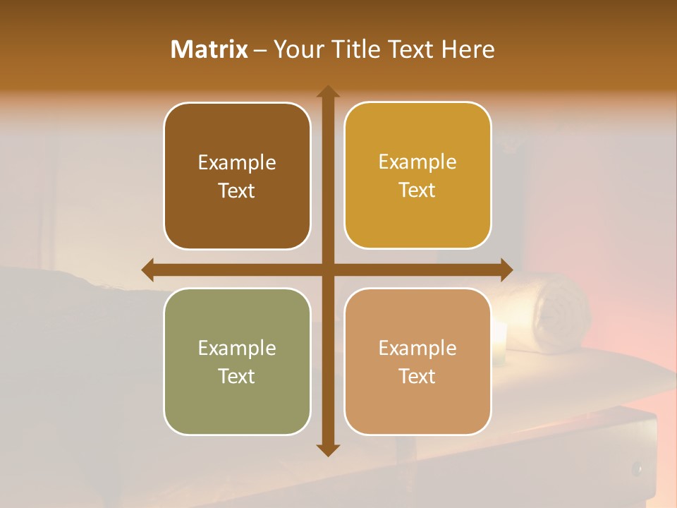 A Bed With A Pillow And A Candle On It PowerPoint Template