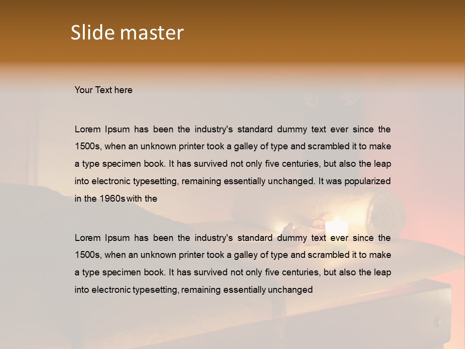 A Bed With A Pillow And A Candle On It PowerPoint Template