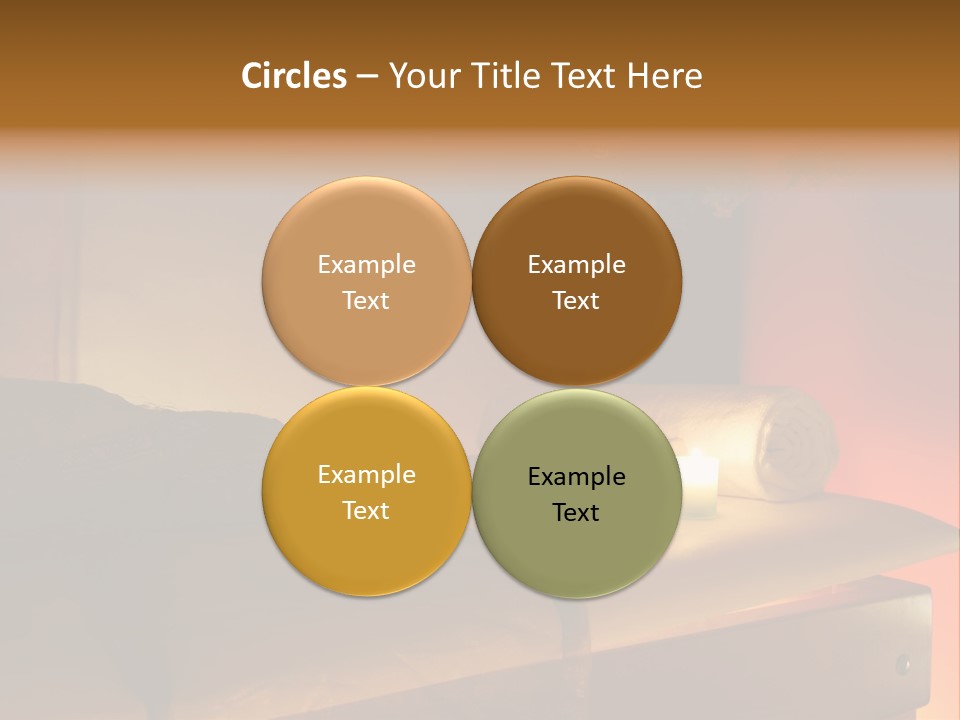 A Bed With A Pillow And A Candle On It PowerPoint Template