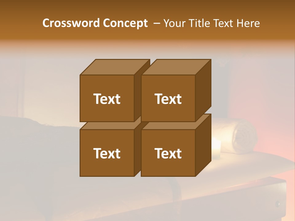 A Bed With A Pillow And A Candle On It PowerPoint Template