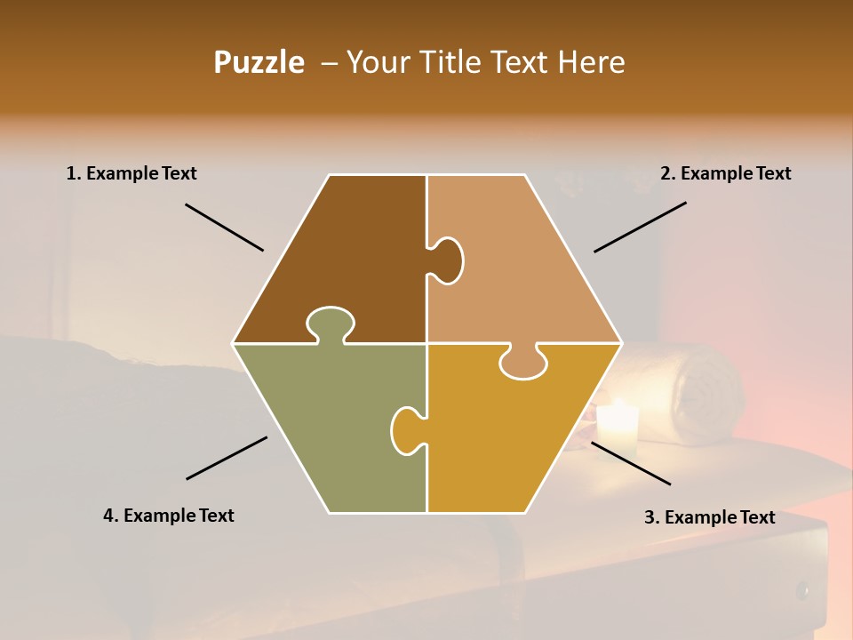 A Bed With A Pillow And A Candle On It PowerPoint Template