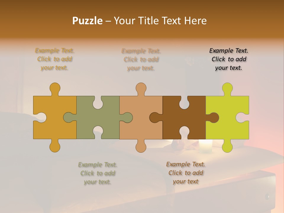 A Bed With A Pillow And A Candle On It PowerPoint Template