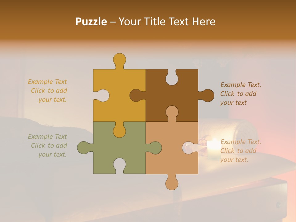 A Bed With A Pillow And A Candle On It PowerPoint Template