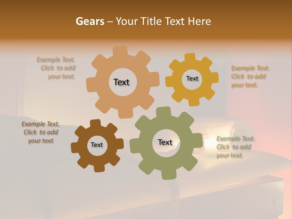 A Bed With A Pillow And A Candle On It PowerPoint Template