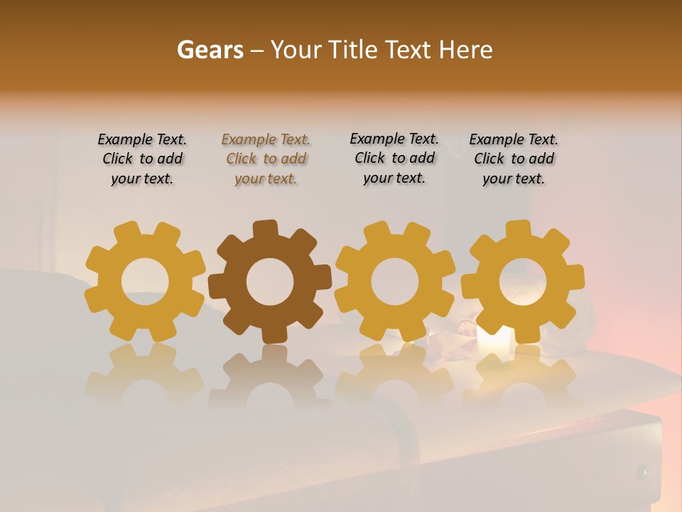 A Bed With A Pillow And A Candle On It PowerPoint Template