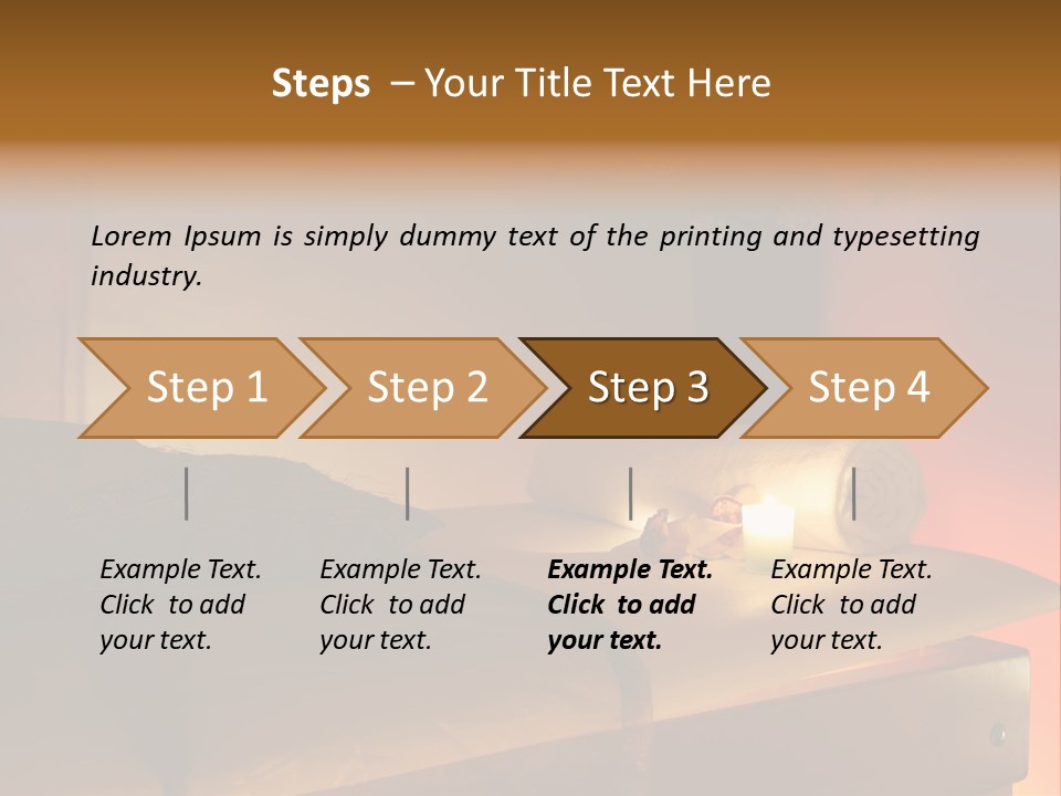 A Bed With A Pillow And A Candle On It PowerPoint Template