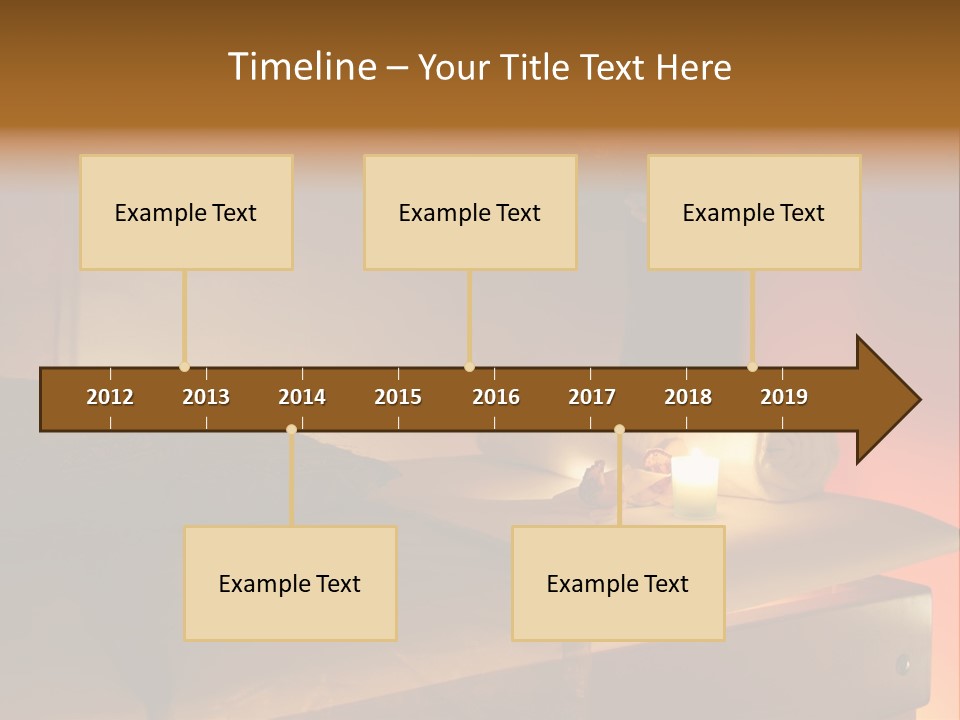 A Bed With A Pillow And A Candle On It PowerPoint Template