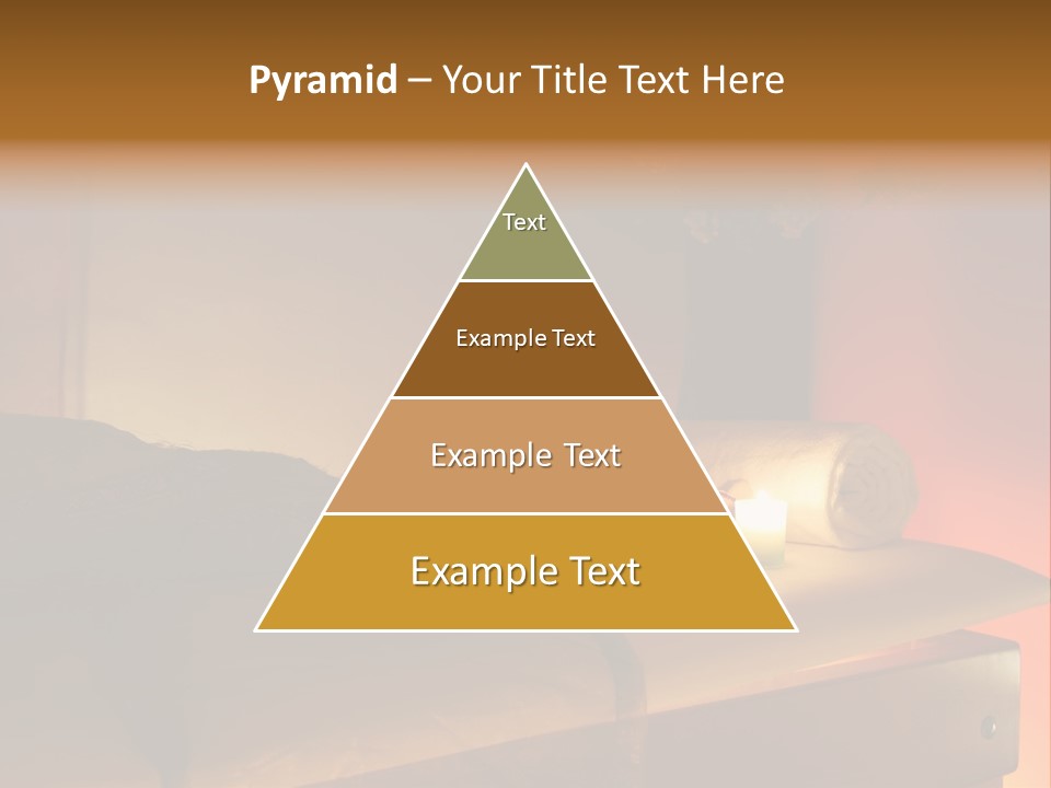 A Bed With A Pillow And A Candle On It PowerPoint Template