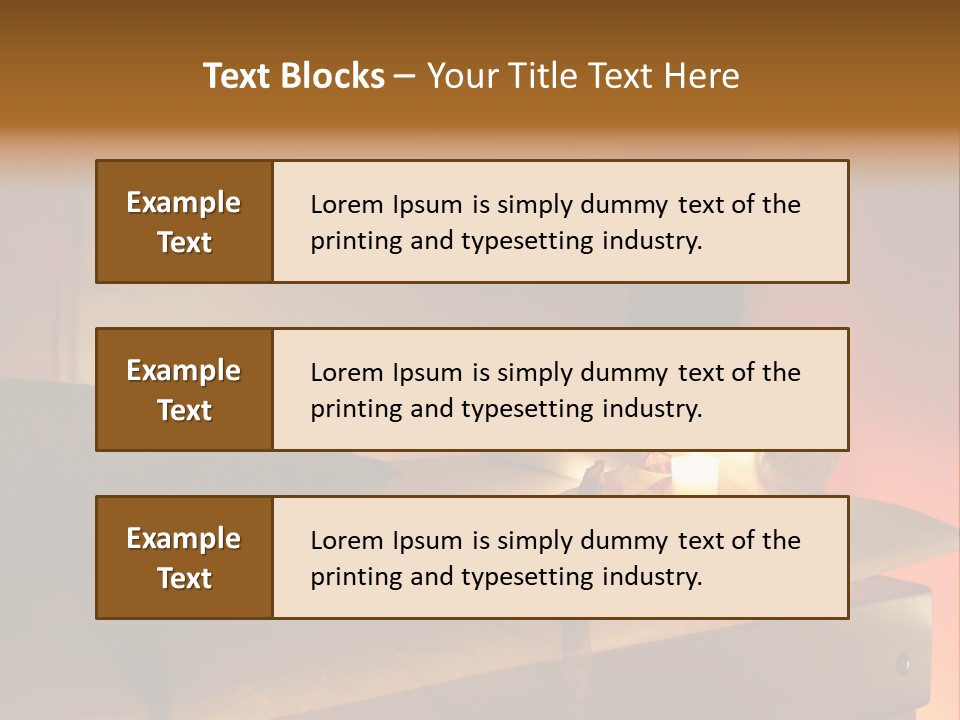 A Bed With A Pillow And A Candle On It PowerPoint Template