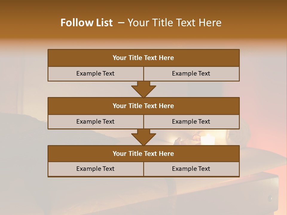 A Bed With A Pillow And A Candle On It PowerPoint Template