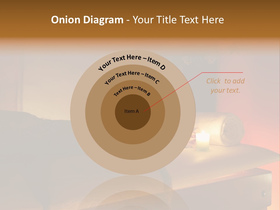 A Bed With A Pillow And A Candle On It PowerPoint Template