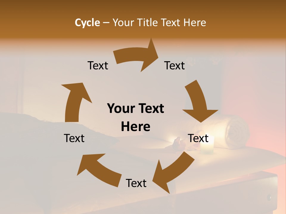 A Bed With A Pillow And A Candle On It PowerPoint Template