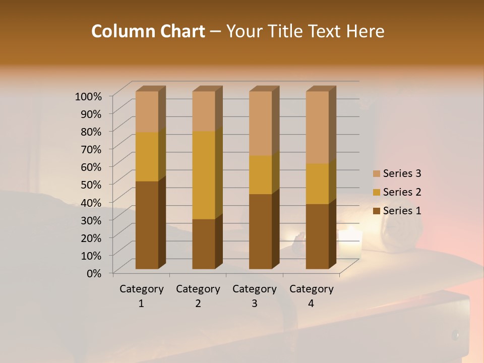 A Bed With A Pillow And A Candle On It PowerPoint Template