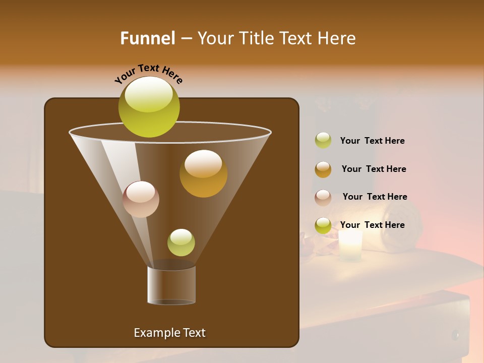 A Bed With A Pillow And A Candle On It PowerPoint Template